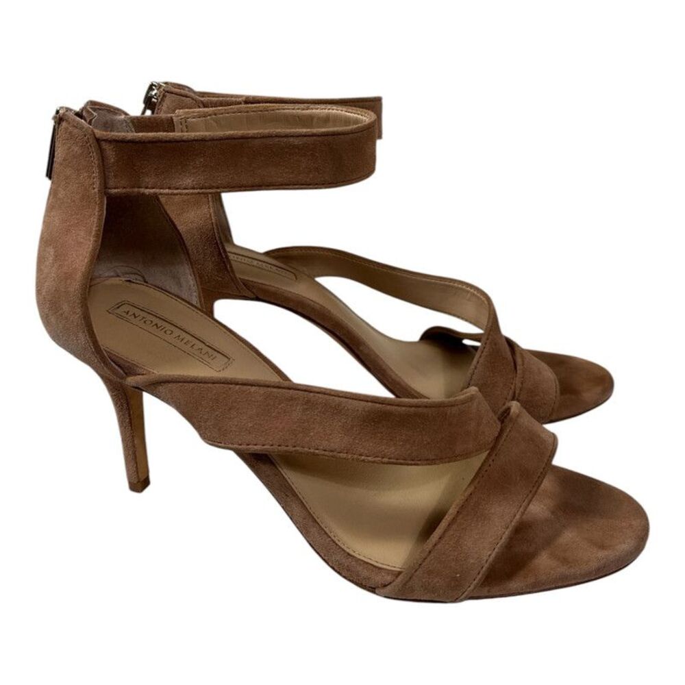 Nubuck suede strappy heels